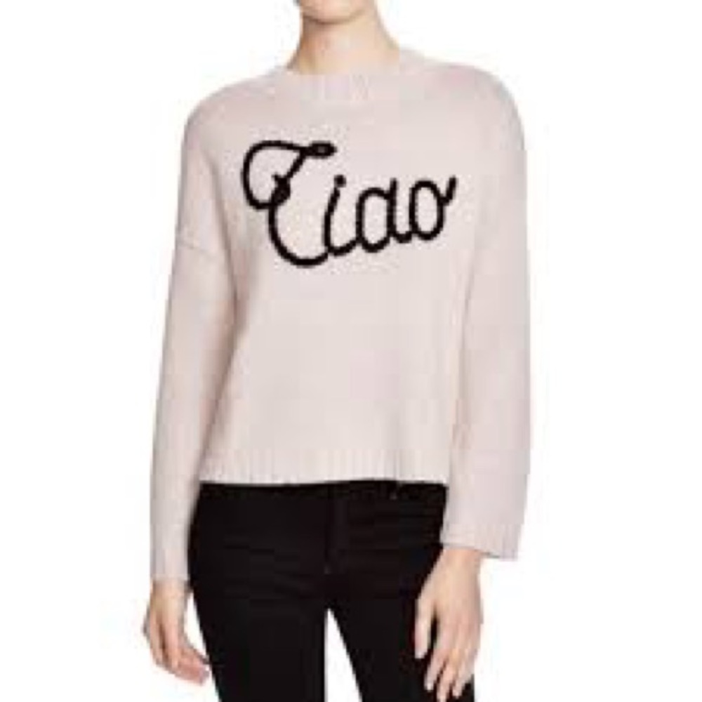 Wildfox Ciao Bella Wool Alpaca Knit Sweater: Blush/Black